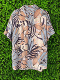 Ivory Abstract Botanical Short-Sleeve Shirt