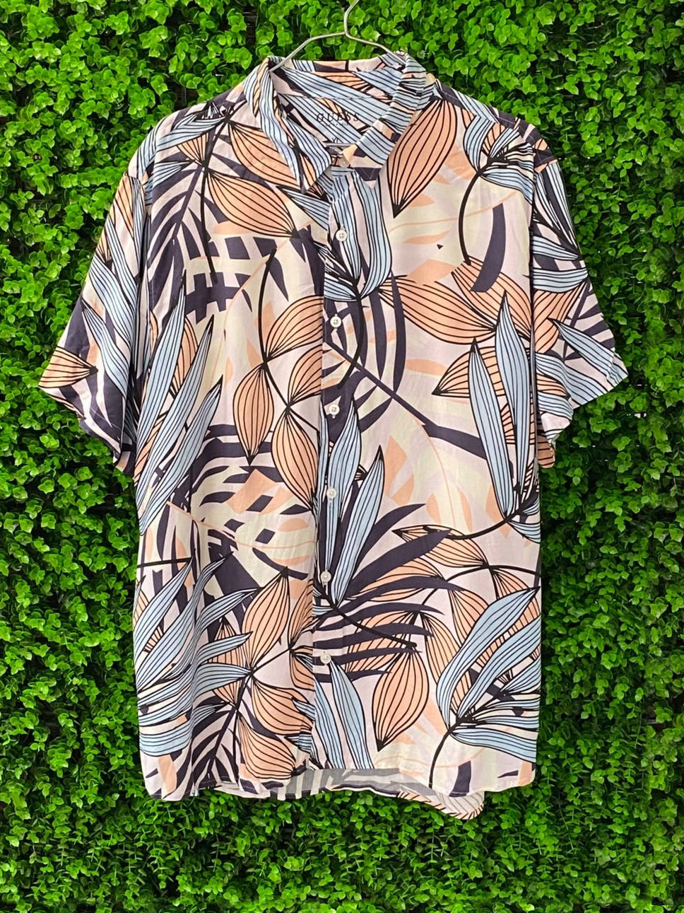 Ivory Abstract Botanical Short-Sleeve Shirt