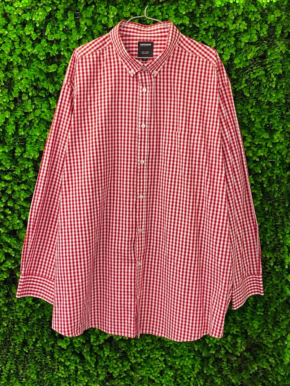 Red & White Gingham Oversized Shirt