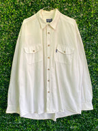 Cream Utility Pocket Button-Front Shirt — front