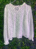 Amari Cream Lace Long Sleeve Blouse — front