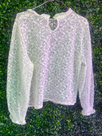 Amari Cream Lace Long Sleeve Blouse — back