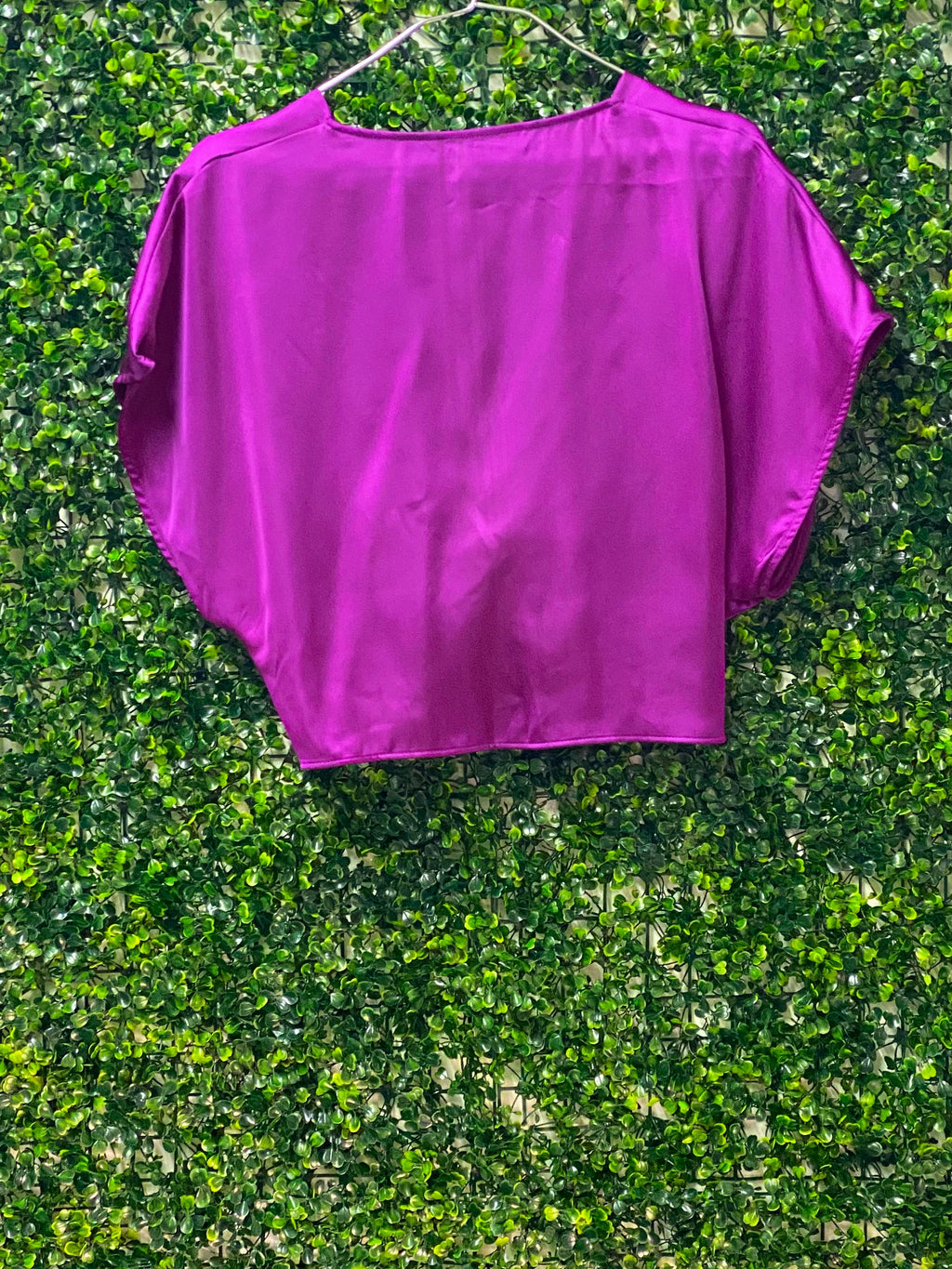 Zara Magenta Twist Front Blouse — back