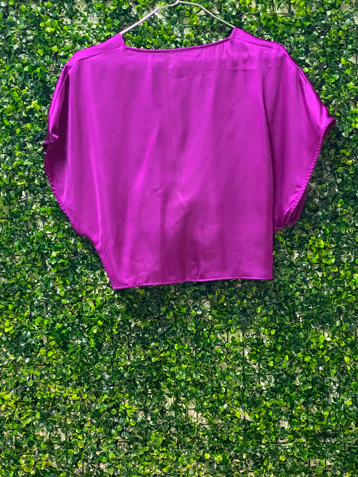Zara Magenta Twist Front Blouse — back