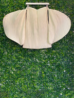 Cream Pleated Statement Sleeve Top — back