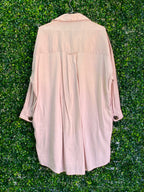 Zara Blush Longline Button Shirt — back