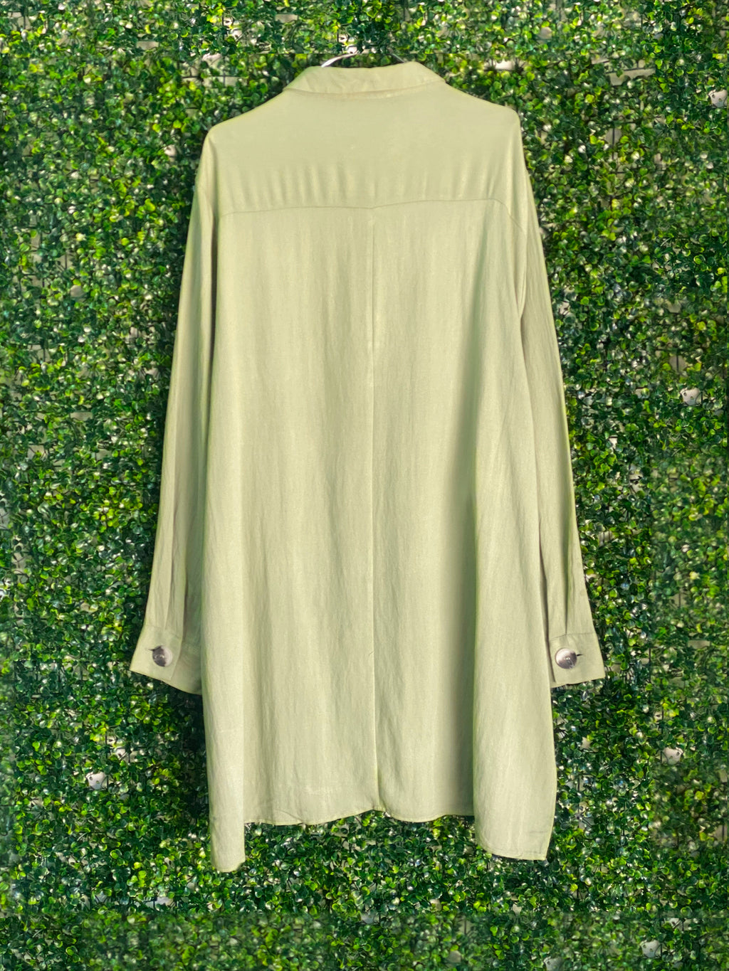 Woolworths Sage Longline Shirt Tunic — back