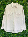 David Jones Ivory Cotton Utility Shirt — front