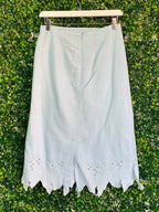 Chiffons London Mint Linen Skirt — 02-back