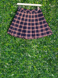 H&M Divided Navy Tartan Pleated Mini Skirt — front