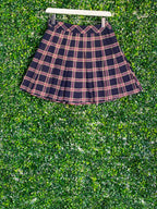 H&M Divided Navy Tartan Pleated Mini Skirt — front