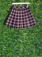 H&M Divided Navy Tartan Pleated Mini Skirt — back