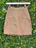 Krush Couture Taupe Faux-Leather Panel Mini Skirt — front