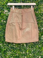 Krush Couture Taupe Faux-Leather Panel Mini Skirt — back