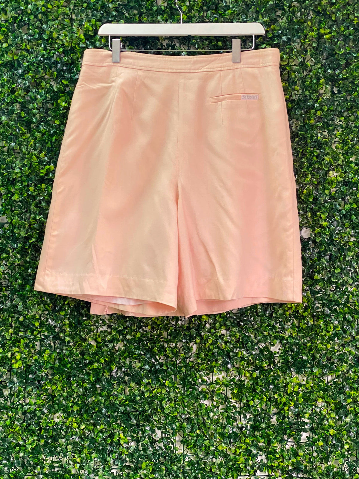 NUMO Blush Pink Cotton Tailored Shorts — back