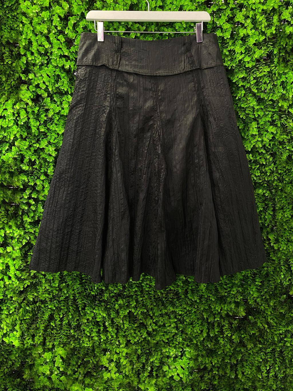 Black Textured A-Line Midi Skirt by Polo