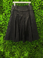 Black Textured A-Line Midi Skirt by Polo
