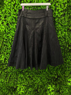 Black Textured A-Line Midi Skirt by Polo