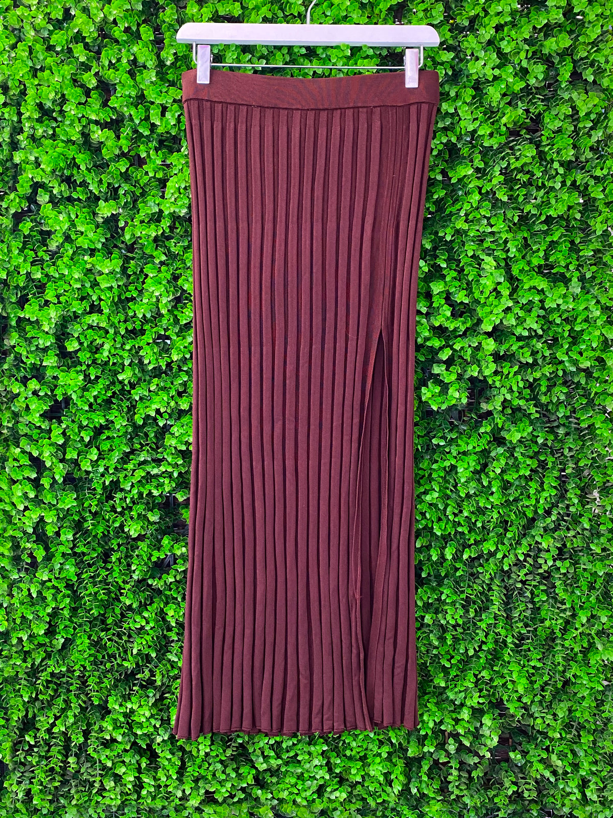 Zara Rust Pleated Maxi Skirt