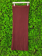 Zara Rust Pleated Maxi Skirt