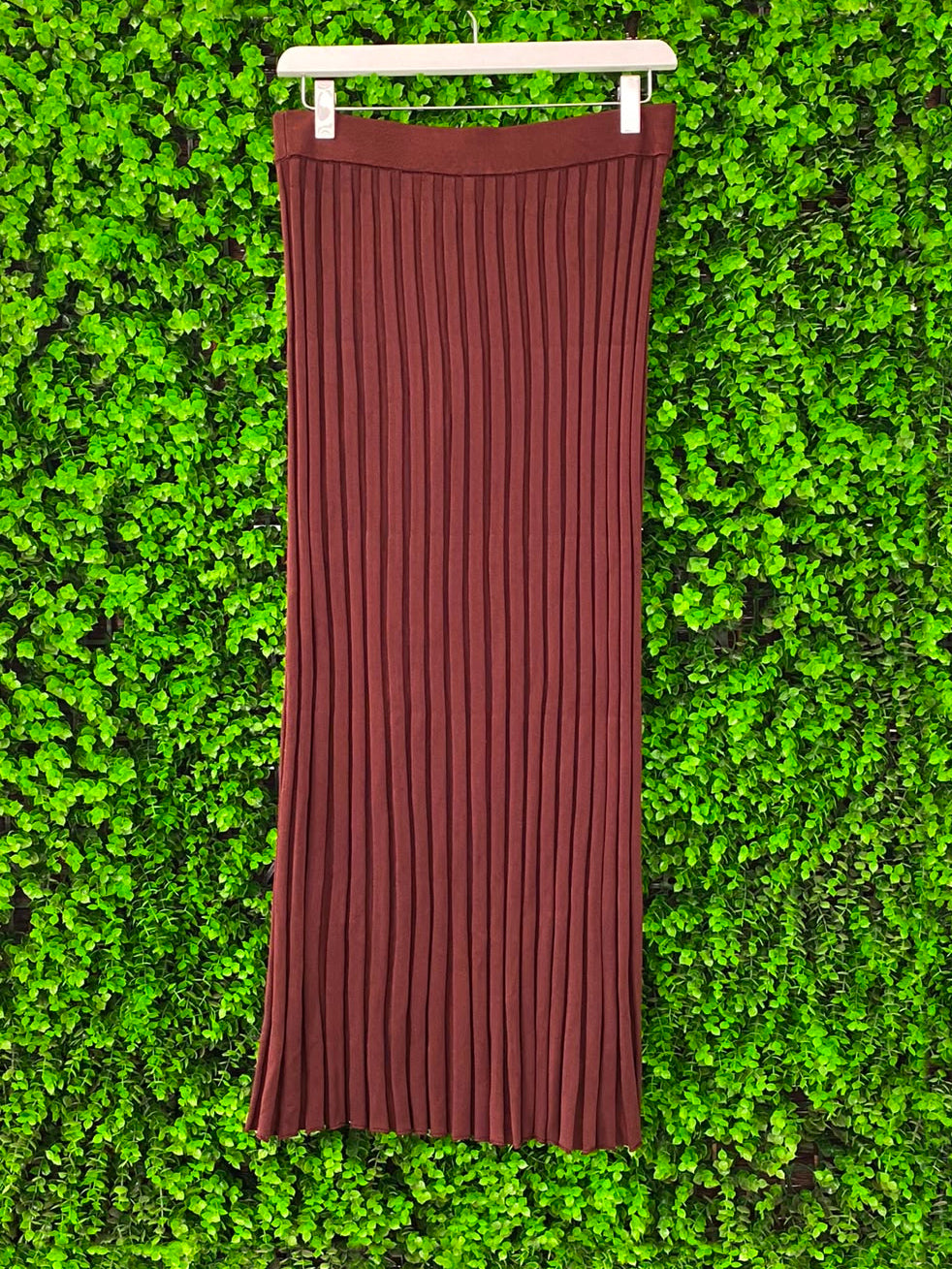 Zara Rust Pleated Maxi Skirt