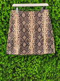 Blake Neutral Snake-Print Mini Skirt