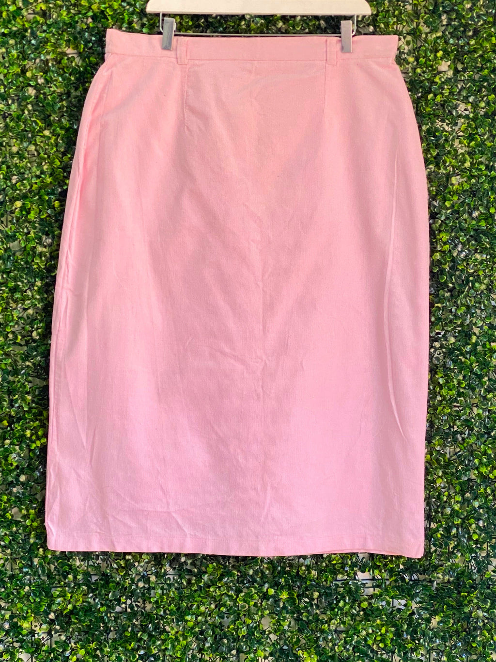 Zac & Val Pink Fine-Wale Pencil Skirt — front