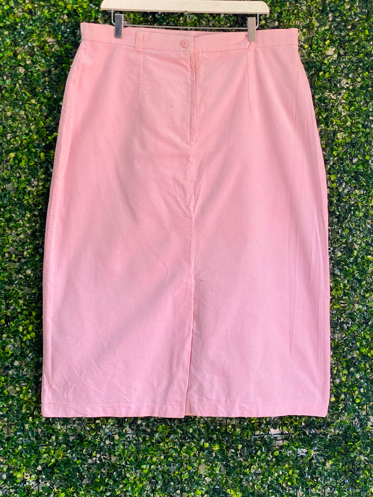 Zac & Val Pink Fine-Wale Pencil Skirt — back