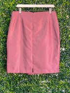 Victoria Line Dusty Rose Pleated Pencil Skirt — back