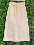 &DENIM Cream Cotton Midi Skirt — front